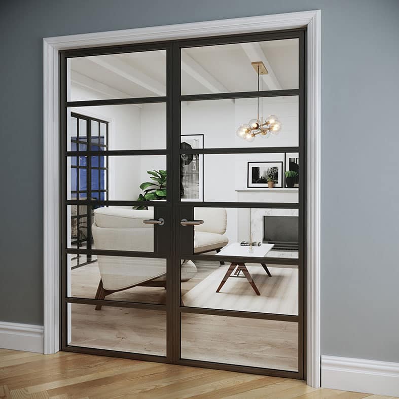 Internal black framed doors