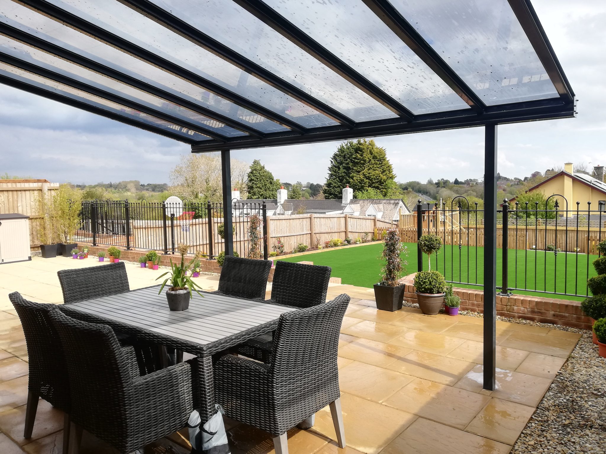 Looking up through the 6mm toughened glass roof of a Simplicity 6 veranda